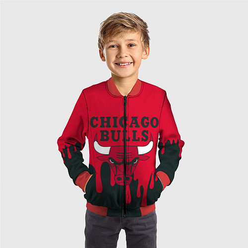 Детский бомбер Chicago Bulls / 3D-Красный – фото 3