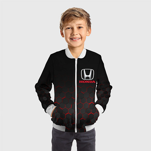 Детский бомбер HONDA / 3D-Белый – фото 3