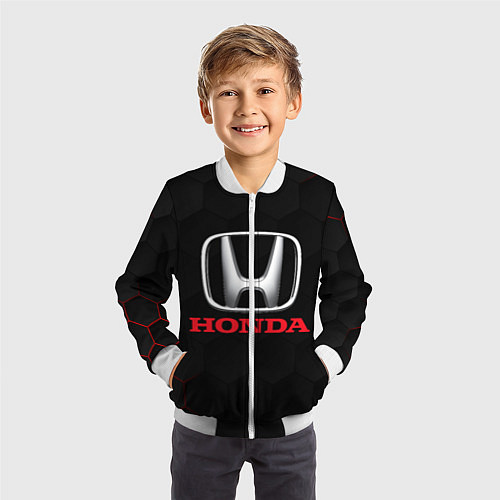 Детский бомбер HONDA / 3D-Белый – фото 3