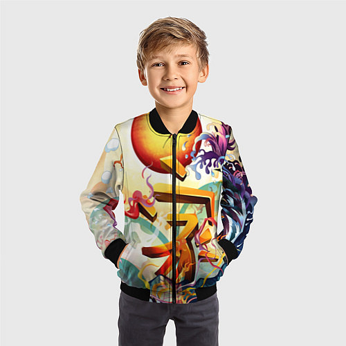 Детский бомбер Dsquared tatoo / 3D-Черный – фото 3