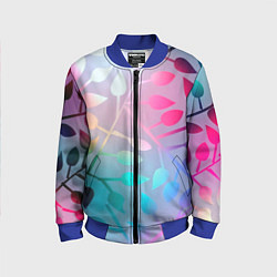 Бомбер детский Листья, цвет: 3D-синий