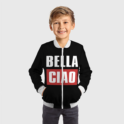 Детский бомбер Bella Ciao / 3D-Белый – фото 3