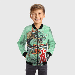 Бомбер детский Изумрудный дракон, цвет: 3D-черный — фото 2