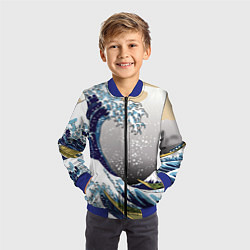 Бомбер детский The great wave off kanagawa, цвет: 3D-синий — фото 2