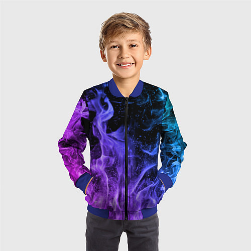 Детский бомбер ОГОНЬ НЕОН / 3D-Синий – фото 3
