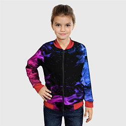 Бомбер детский ОГОНЬ НЕОН, цвет: 3D-красный — фото 2