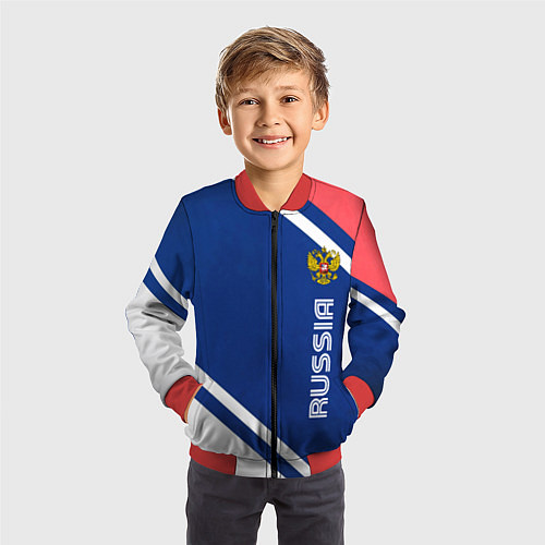 Детский бомбер RUSSIA SPORT / 3D-Красный – фото 3