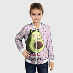 Бомбер детский Авокадо Кот, цвет: 3D-белый — фото 2