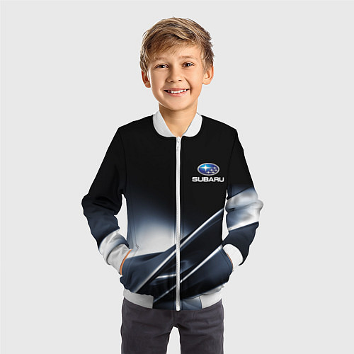 Детский бомбер SUBARU / 3D-Белый – фото 3