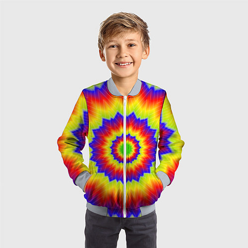 Детский бомбер Tie-Dye / 3D-Серый – фото 3