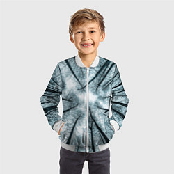 Бомбер детский Деревья вид снизу мрачный, цвет: 3D-белый — фото 2