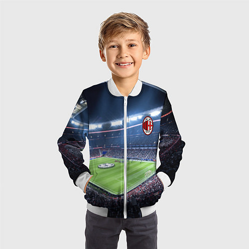 Детский бомбер FC MILAN / 3D-Белый – фото 3