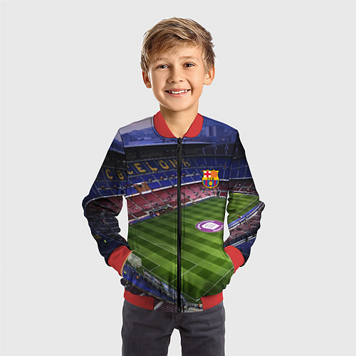 Детский бомбер FC BARCELONA / 3D-Красный – фото 3