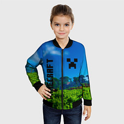 Бомбер детский Minecraft Майнкрафт, цвет: 3D-черный — фото 2
