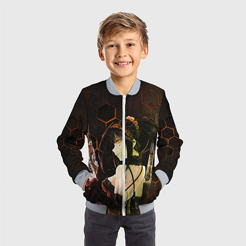 Детский бомбер Куруми Токисаки / 3D-Серый – фото 3