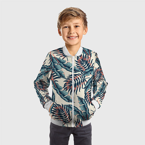 Детский бомбер Тихие тропики / 3D-Белый – фото 3