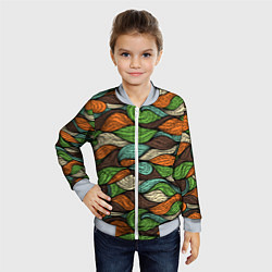 Бомбер детский Абстрактные волны, цвет: 3D-серый — фото 2