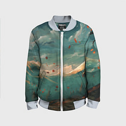 Бомбер детский Горы, цвет: 3D-серый