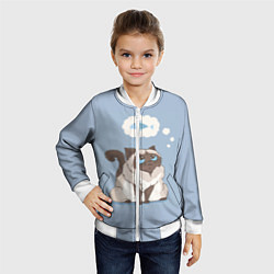 Бомбер детский Голодный котейка, цвет: 3D-белый — фото 2