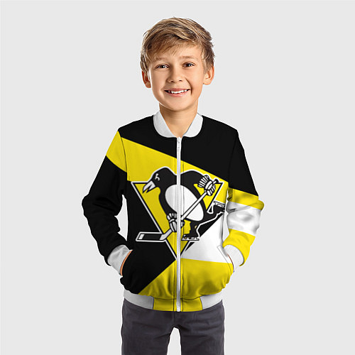 Детский бомбер Pittsburgh Penguins Exclusive / 3D-Белый – фото 3