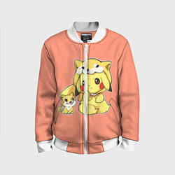 Бомбер детский Pikachu Pika Pika, цвет: 3D-белый