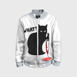 Бомбер детский What Cat, цвет: 3D-серый