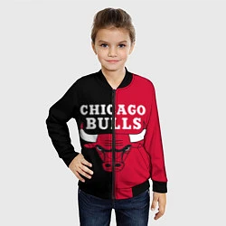 Бомбер детский Чикаго Буллз, цвет: 3D-черный — фото 2