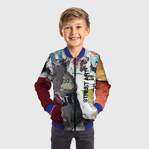 Детский бомбер Street art / 3D-Синий – фото 3