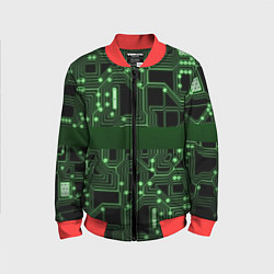 Бомбер детский Неоновая схема, цвет: 3D-красный