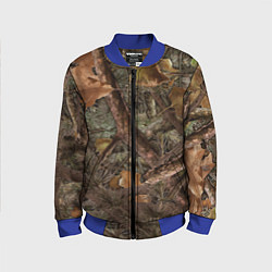 Бомбер детский Охотничий камуфляж, цвет: 3D-синий