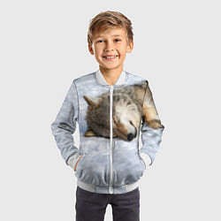 Бомбер детский Спящий Волк, цвет: 3D-белый — фото 2