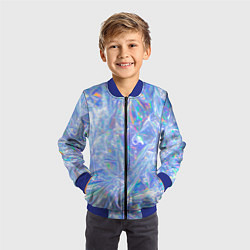 Бомбер детский 3d ice glitch, цвет: 3D-синий — фото 2
