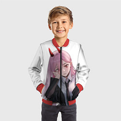 Бомбер детский Человек Бензопила, цвет: 3D-красный — фото 2