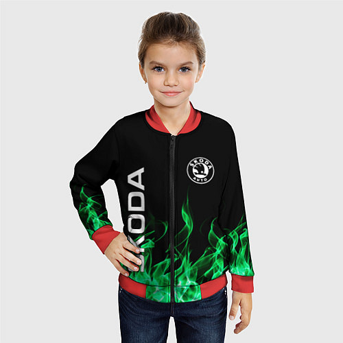 Детский бомбер SKODA / 3D-Красный – фото 4