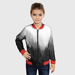 Бомбер детский Туманный лес, цвет: 3D-красный — фото 2