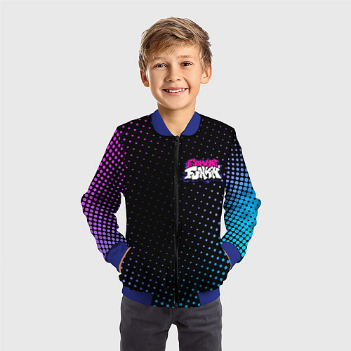 Детский бомбер Friday Night Funkin / 3D-Синий – фото 3