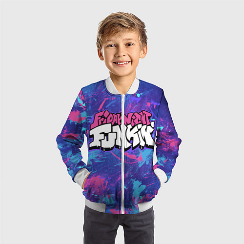 Детский бомбер Friday Night Funkin / 3D-Белый – фото 3