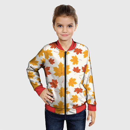 Детский бомбер Осень Autumn / 3D-Красный – фото 4