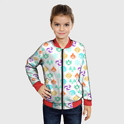 Бомбер детский GENSHIN IMPACT ЭМБЛЕМЫ, цвет: 3D-красный — фото 2