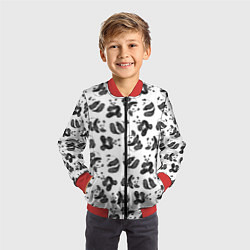 Бомбер детский Акварельные панды паттерн, цвет: 3D-красный — фото 2