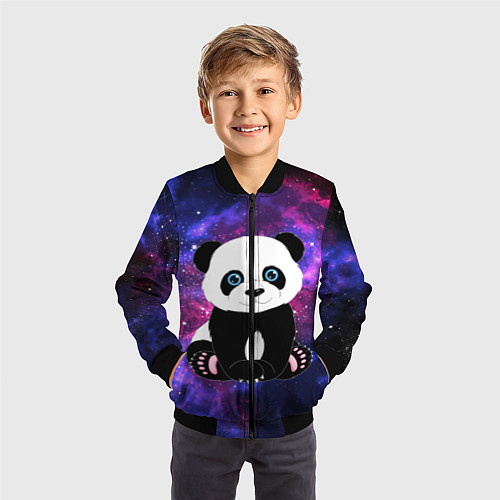 Детский бомбер Space Panda / 3D-Черный – фото 3