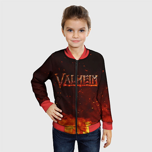 Детский бомбер Valheim огненный лого / 3D-Красный – фото 4
