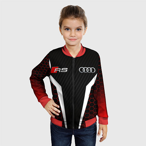 Детский бомбер AUDI RS АУДИ РС МЕТАЛЛ / 3D-Красный – фото 4