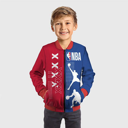 Детский бомбер NBA / 3D-Красный – фото 3