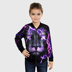 Бомбер детский НЕОНОВЫЙ ЛЕВ NEON LION, цвет: 3D-черный — фото 2