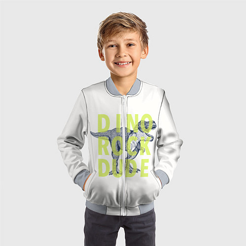 Детский бомбер DINO ROCK DUDE / 3D-Серый – фото 3