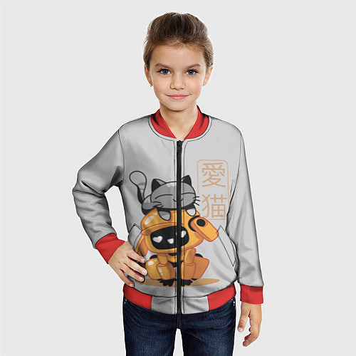 Детский бомбер Cat and Robot ЛСР / 3D-Красный – фото 4
