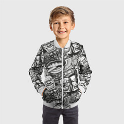 Бомбер детский Тату ретро, цвет: 3D-белый — фото 2