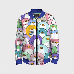 Бомбер детский Пингвины, цвет: 3D-синий