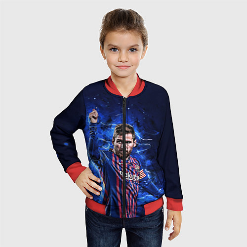 Детский бомбер Lionel Messi Barcelona 10 / 3D-Красный – фото 4